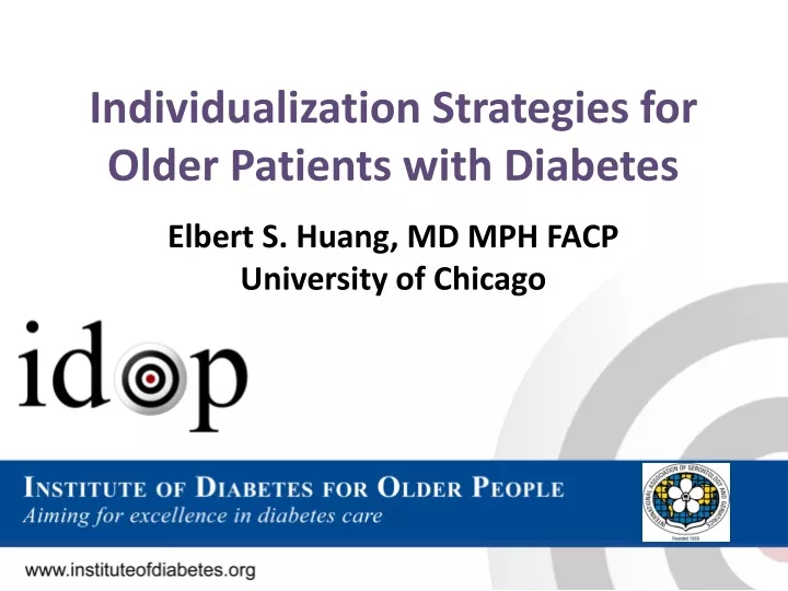 individualization strategies for older patients with diabetes
