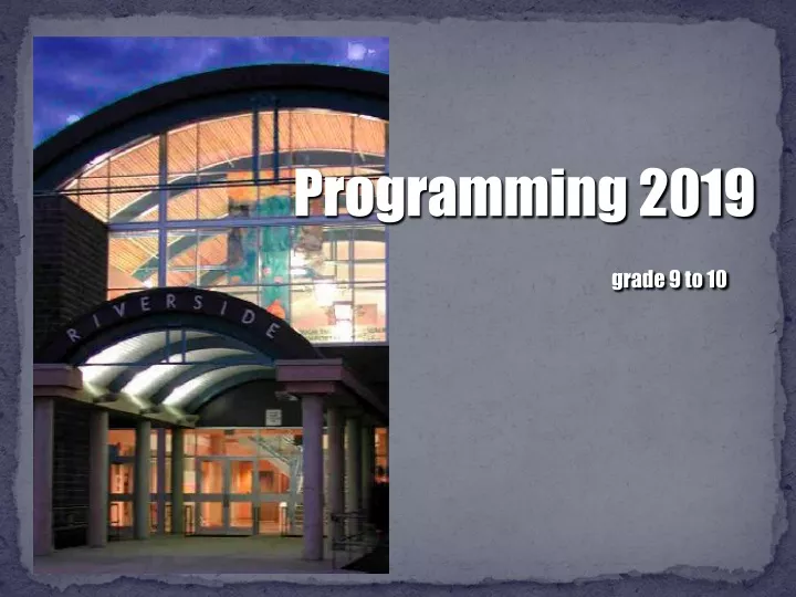 programming 2019 grade 9 to 10