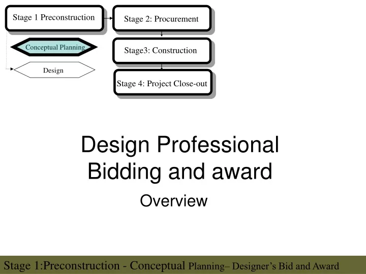 design professional bidding and award