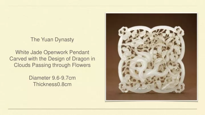 the yuan dynasty white jade openwork pendant