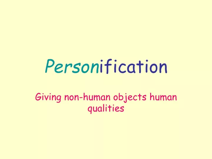 person ification