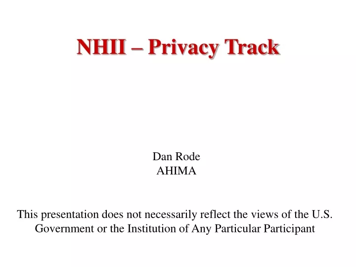 nhii privacy track