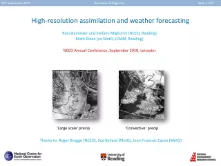High-resolution assimilation and weather forecasting