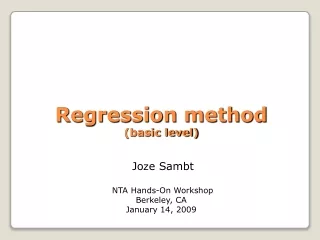 Why do we need  a regression method?