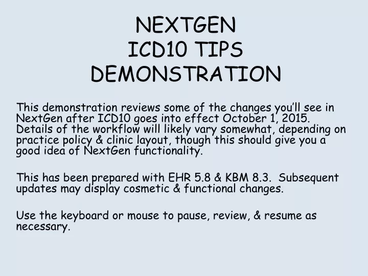 nextgen icd10 tips demonstration