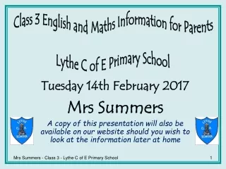 Tuesday 14th February 2017 Mrs Summers