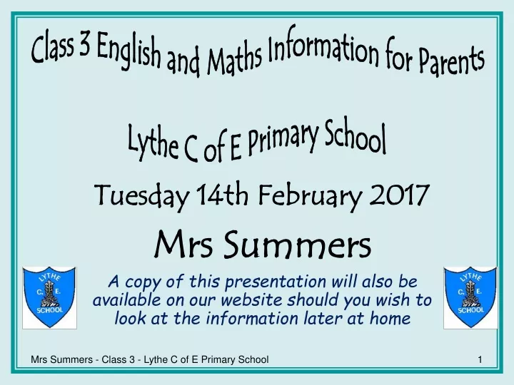 class 3 english and maths information for parents