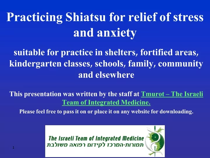 practicing shiatsu for relief of stress and anxiety