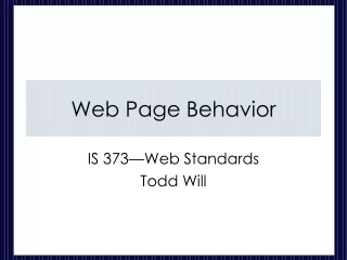 Web Page Behavior
