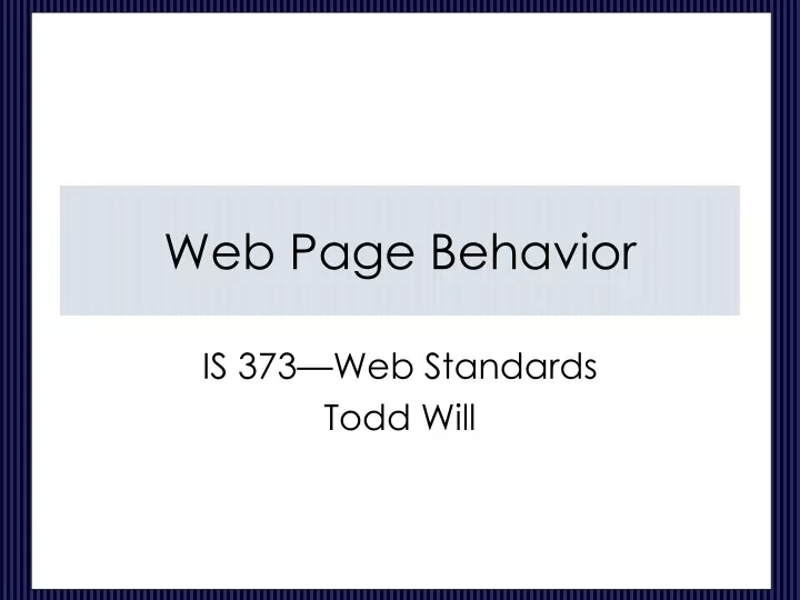 web page behavior