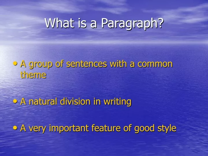 what is a paragraph