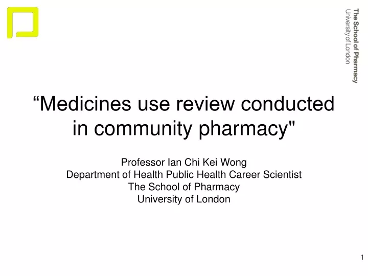 medicines use review conducted in community pharmacy