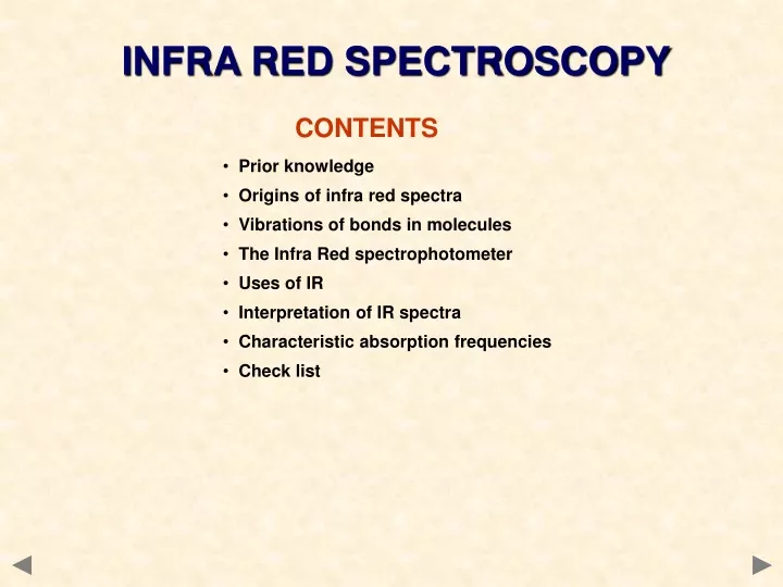 infra red spectroscopy