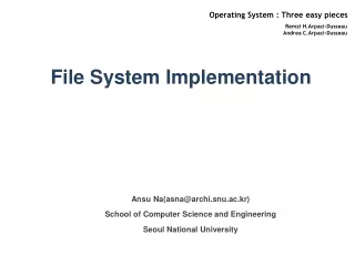 File System Implementation