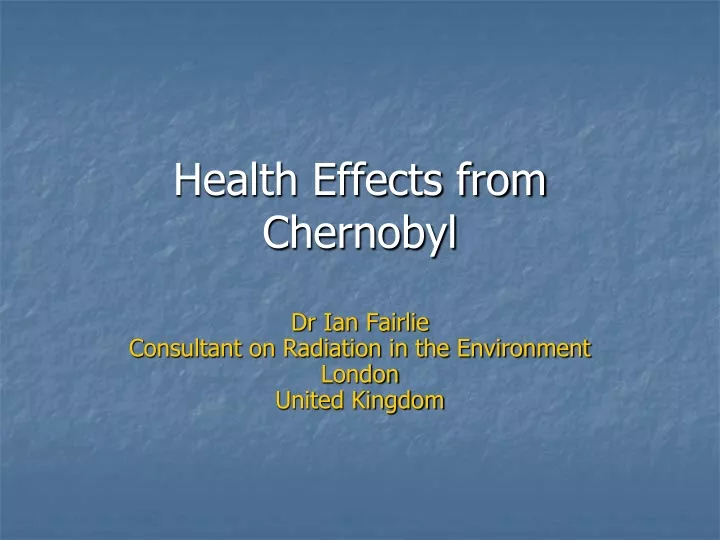 health effects from chernobyl