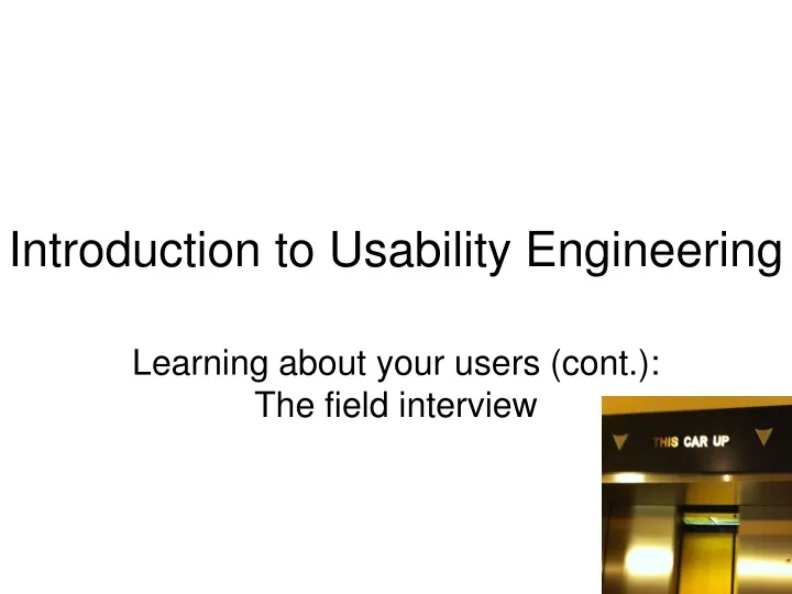 introduction to usability engineering