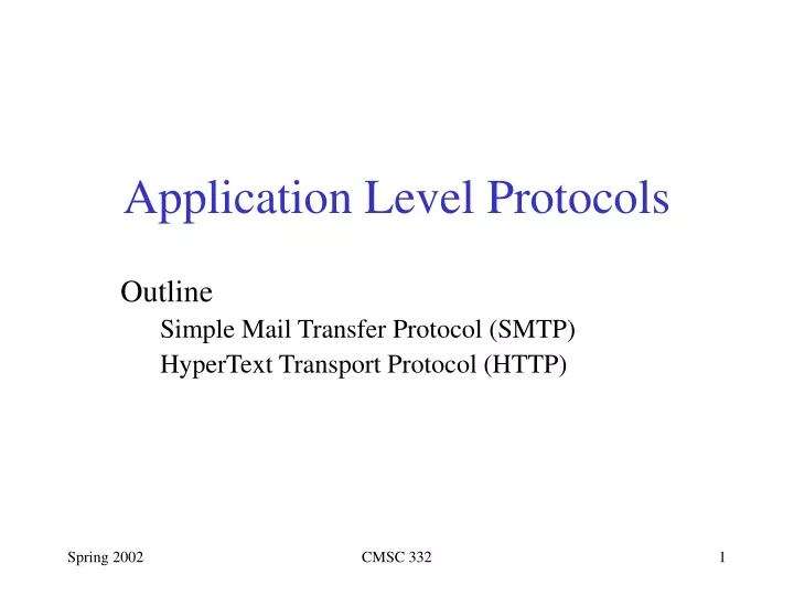 application level protocols