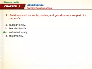 Relatives such as aunts, uncles, and grandparents are part of a person’s