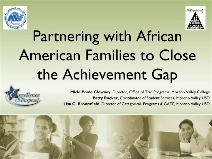 partnering with african american families to close the achievement gap