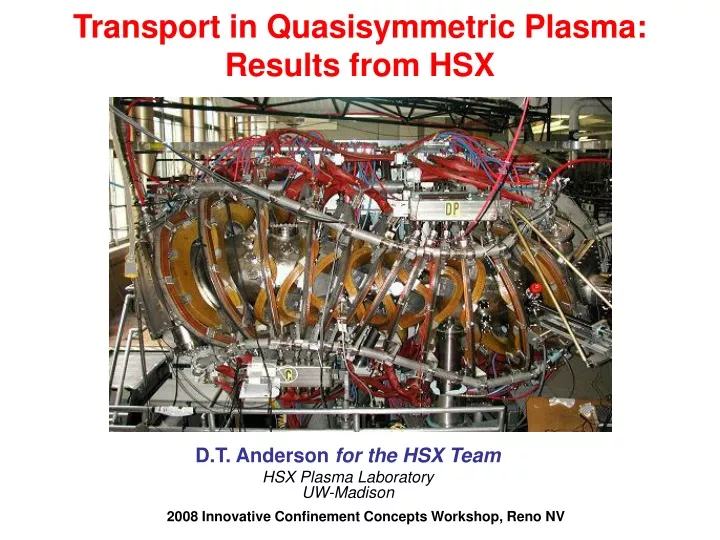 transport in quasisymmetric plasma results from