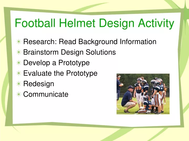 football helmet design activity