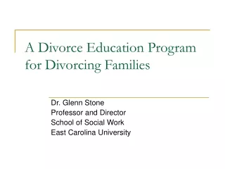 A Divorce Education Program for Divorcing Families