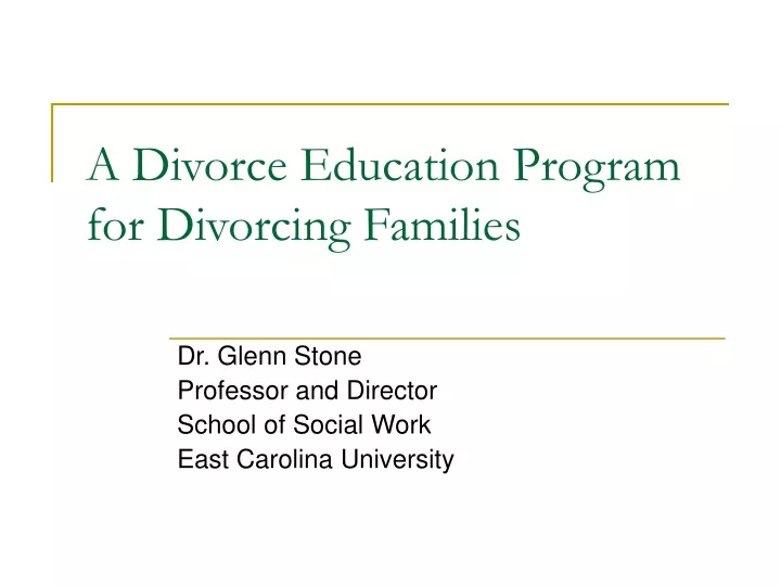 a divorce education program for divorcing families