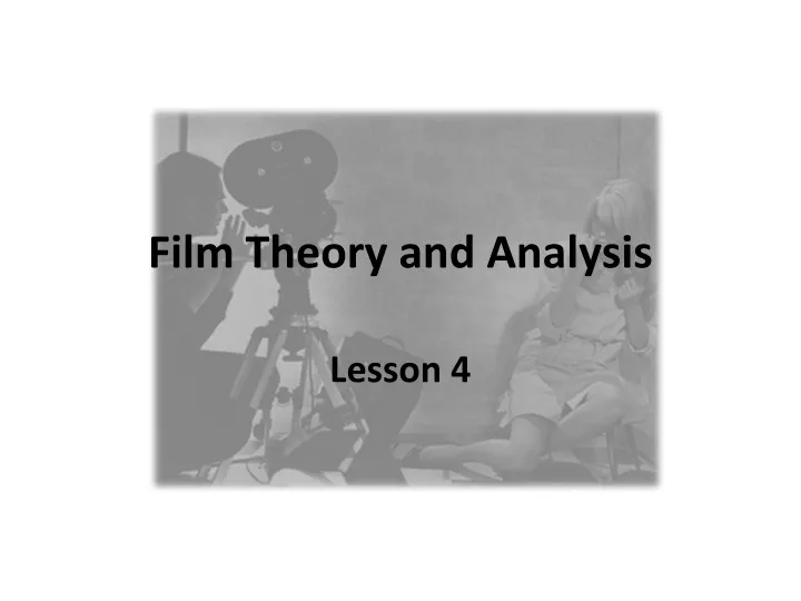 film theory and analysis