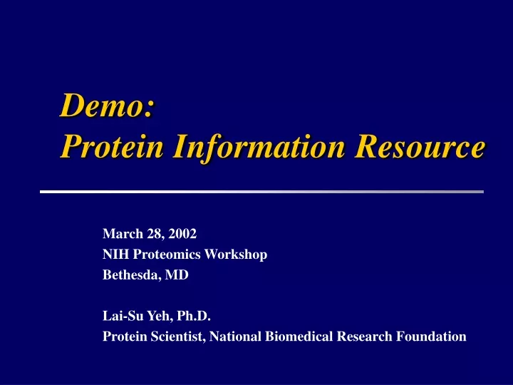 demo protein information resource
