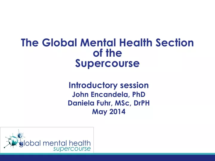 the global mental health section