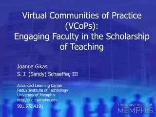 virtual communities of practice vcops engaging faculty in the scholarship of teaching