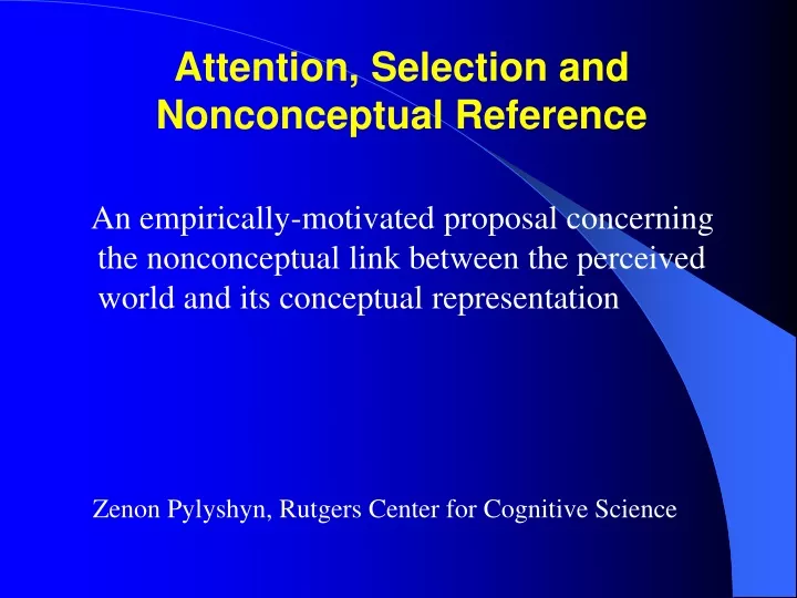 attention selection and nonconceptual reference