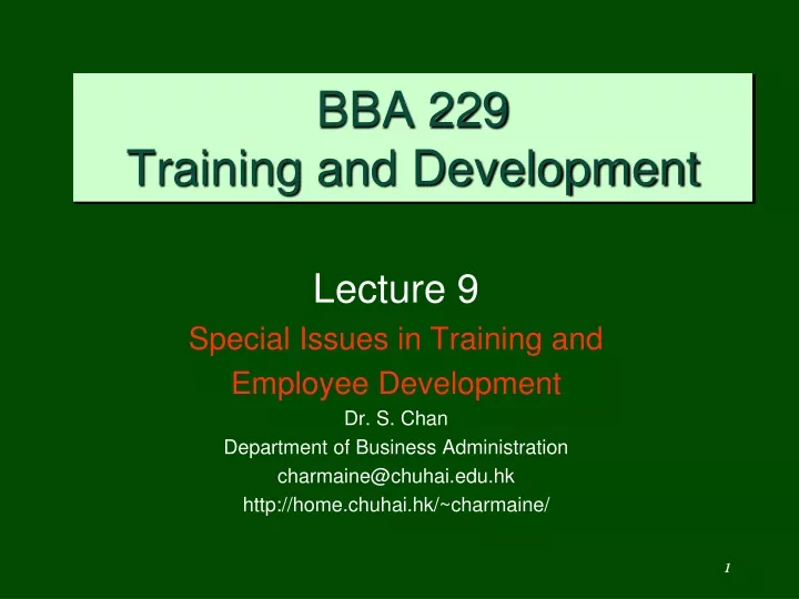 bba 229 training and development