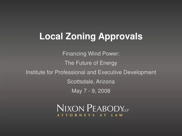 local zoning approvals