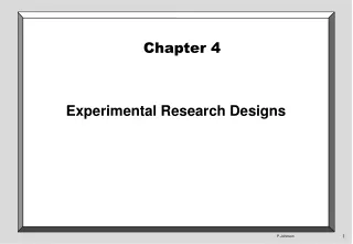 Chapter 4 Experimental Research Designs