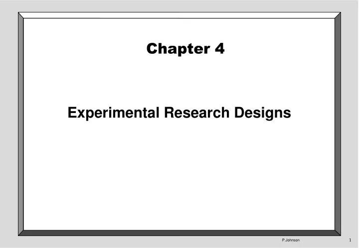 chapter 4 experimental research designs