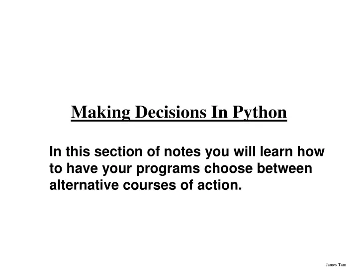 making decisions in python