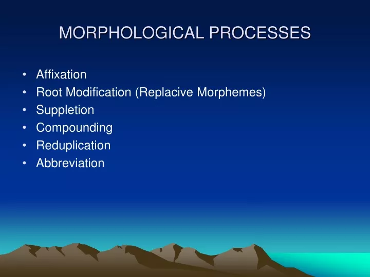 morphological processes