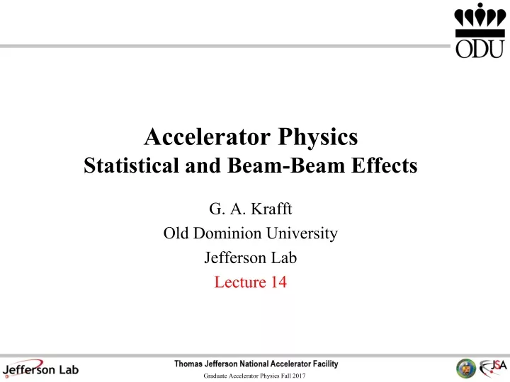 accelerator physics statistical and beam beam effects