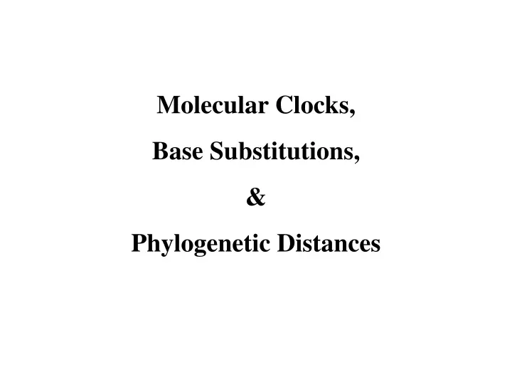molecular clocks base substitutions phylogenetic
