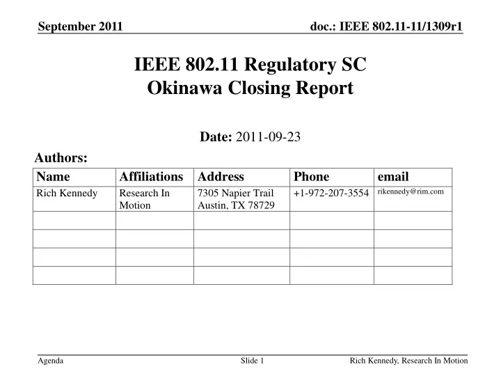 ieee 802 11 regulatory sc okinawa closing report