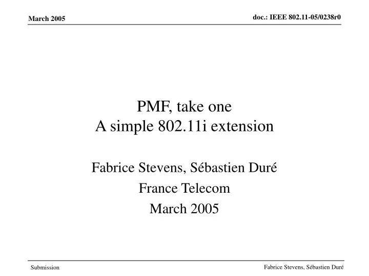 pmf take one a simple 802 11i extension
