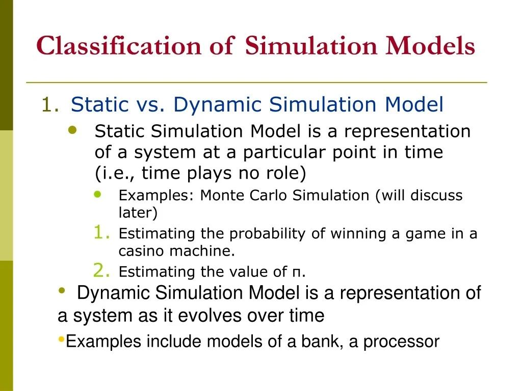 PPT - Classification of Simulation Models PowerPoint Presentation, free ...