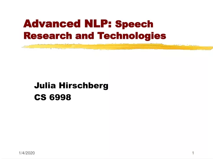 advanced nlp speech research and technologies
