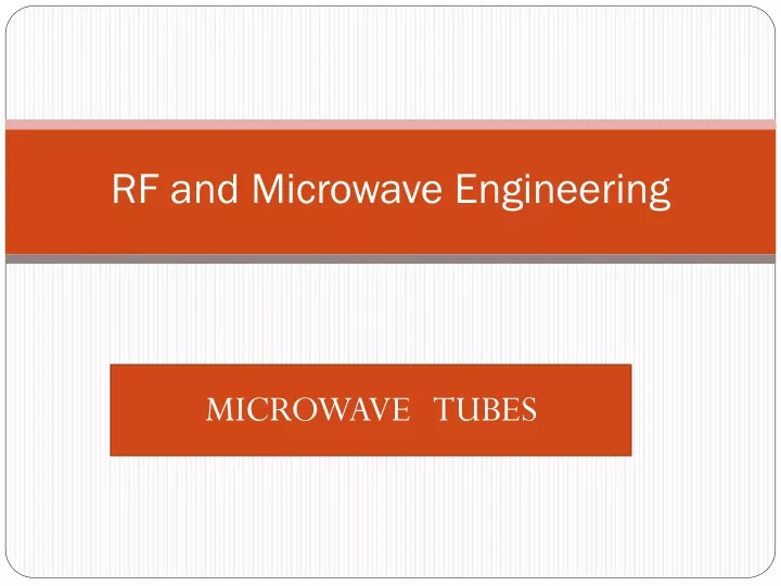 rf and microwave engineering