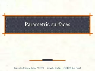 Parametric surfaces