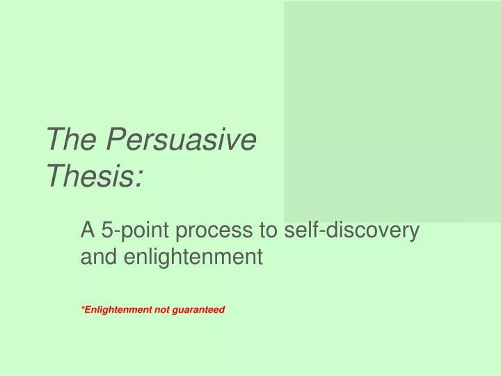 the persuasive thesis