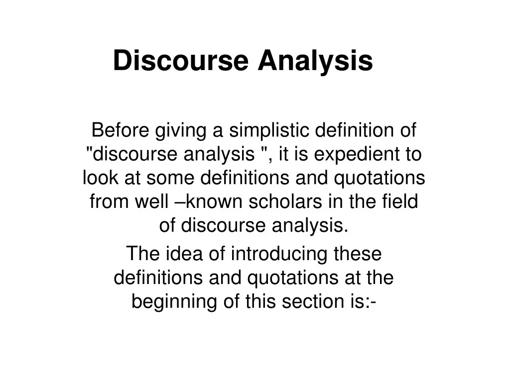 PPT - Discourse Analysis PowerPoint Presentation, free download - ID ...