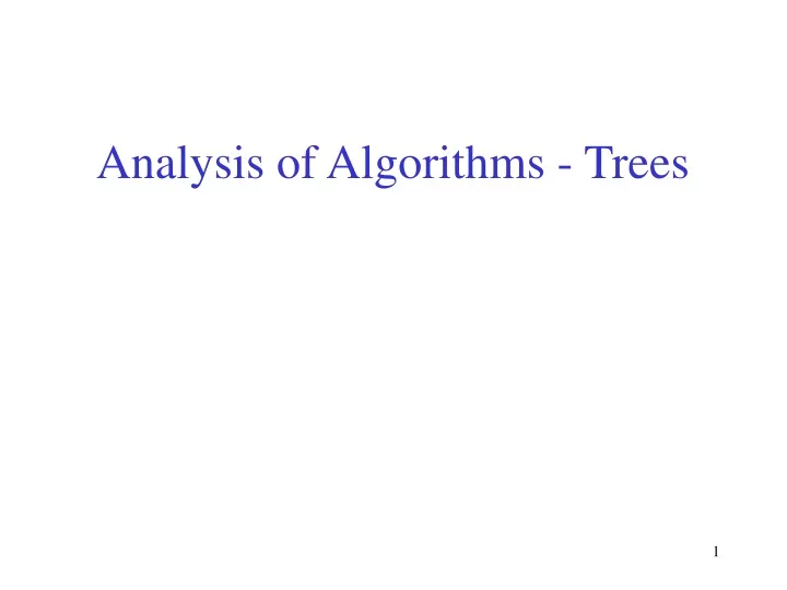 analysis of algorithms trees