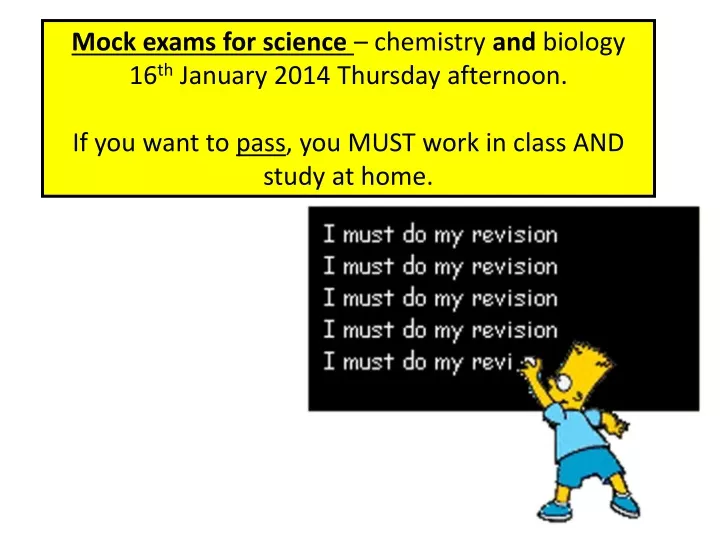 mock exams for science chemistry and biology
